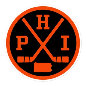 Sticker pour vitres rond rétro PHI emblème du hockey de Philadelphie