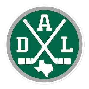Dallas Hockey Emblem Round Retro DAL Window Decal Bumper Sticker