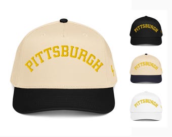 Gorra de béisbol retro vintage con el clásico arco de Pittsburgh