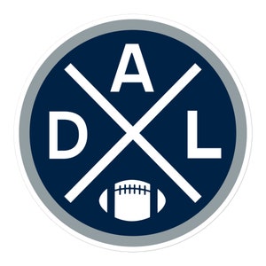 Dallas Football Emblem Round Retro DAL Window Decal Bumper Sticker