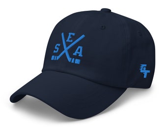 Seattle Hockey Sticks Retro SEA Baseball Cap Dad Hat