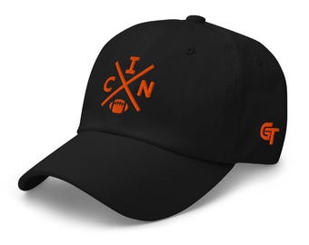Cincinnati Football Hat Retro CIN Football Cross Dad Cap