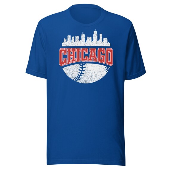 Vintage Chicago Baseball Retro City Skyline Custom Graphic T-Shirt Vintage Chicago Baseball Retro City Skyline Custom Graphic T-Shirt