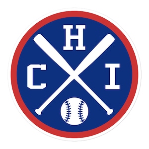 Adesivo per paraurti con decalcomania per finestra CHI retrò dei Cubs rotondi dell'emblema del baseball di Chicago