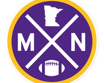 Minnesota Football Emblem Round Retro MN Window Decal Bumper Sticker