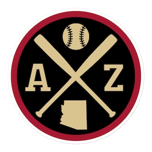 Arizona Baseball Emblem Round Retro AZ Window Decal Bumper Sticker