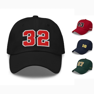Aangepast nummer Varsity Sports Player Baseball Hat Dad Cap
