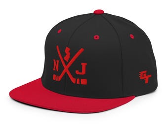 New Jersey Hockey Sticks Retro NJ Snapback Hat Baseball Cap