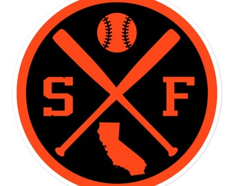 San Francisco Baseball Emblem Round Retro SF Window Decal Bumper Sticker