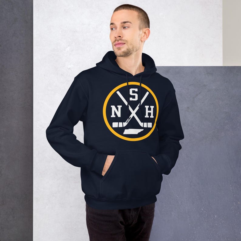 Retro Nashville Hockey Emblem Vintage NSH Sweatshirt Pullover Hoodie image 2