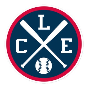 Cleveland Baseball Emblem Round Retro CLE Window Decal Bumper Sticker