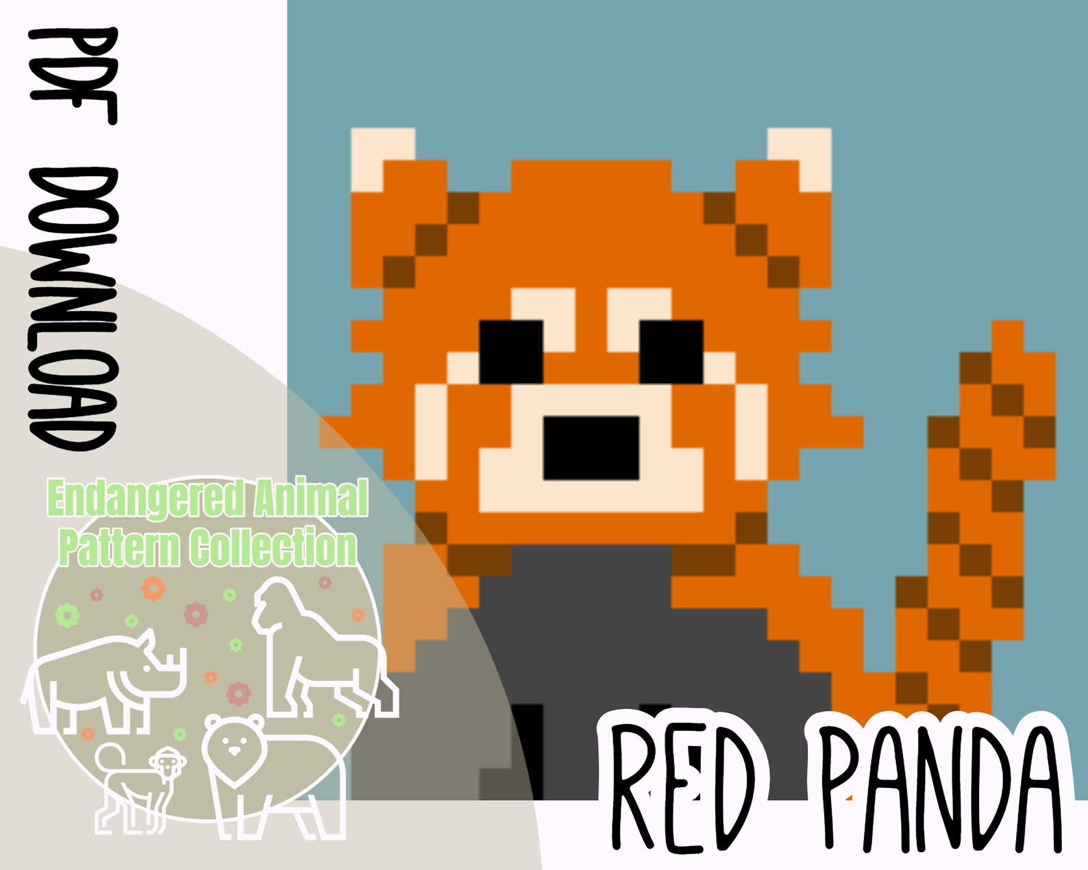 Red Panda GRAPH and WRITTEN Pattern - Etsy