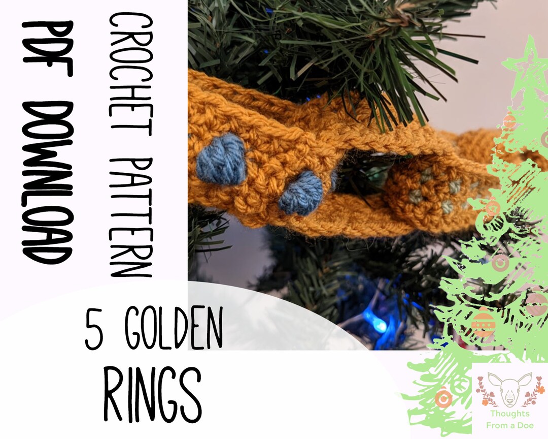 Gold Rings Crochet Paper Chain Pattern - 12 Days of Christmas - Etsy