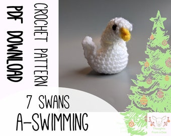 12 days of Christmas Amigurumi pattern - Swans