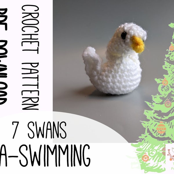 12 days of Christmas Amigurumi pattern - Swans