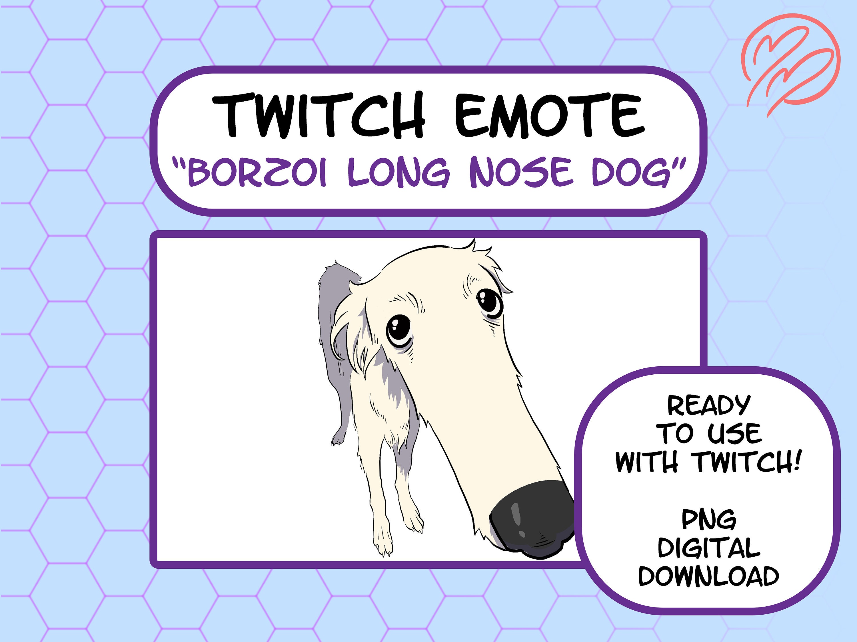 Borzoi Long Nose Dog Meme Twitch Emote, Discord Emote, Emote, Art ...