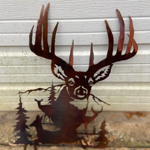 Copper Torch Deer Wildlife Scene Metal Art - Etsy