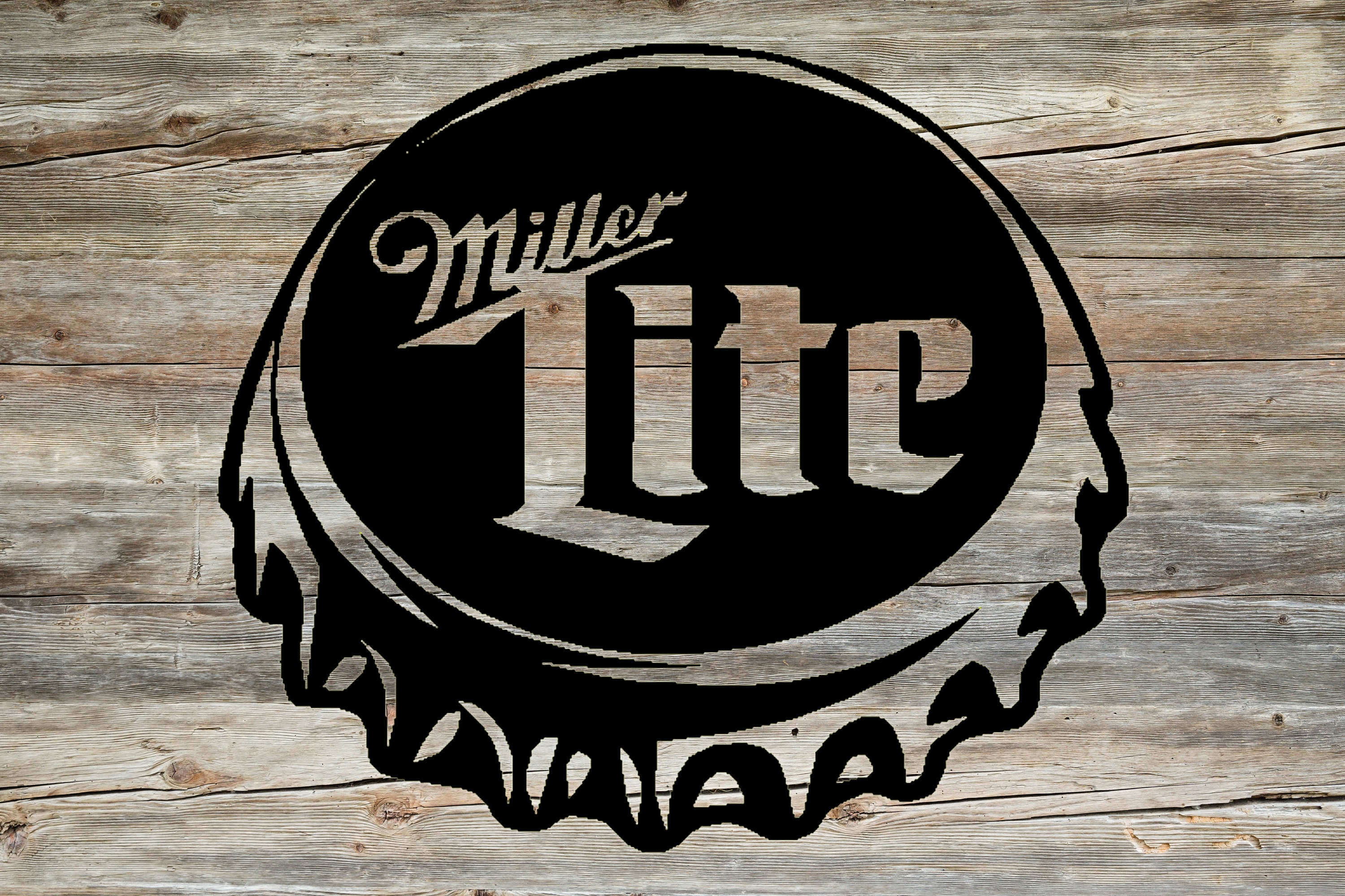 Miller Lite Bottlecap Metal Wall Art Design Mancave Sign Etsy
