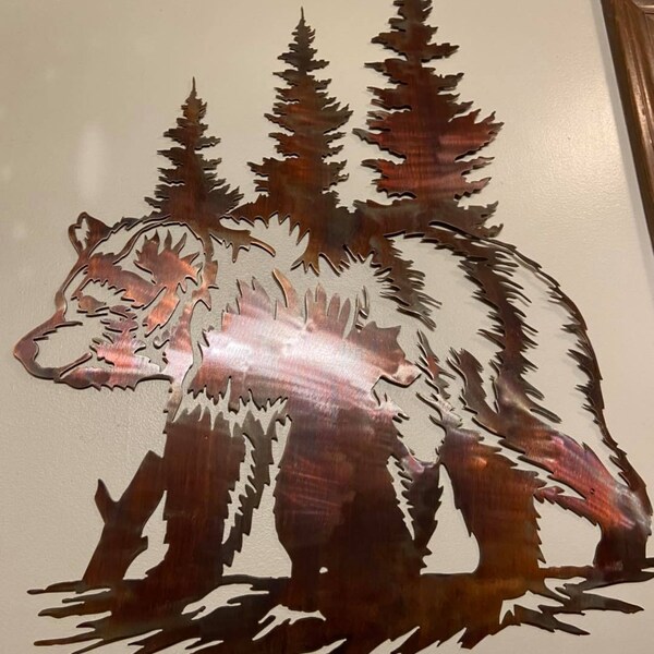 Bear Metal Wall Art Decor