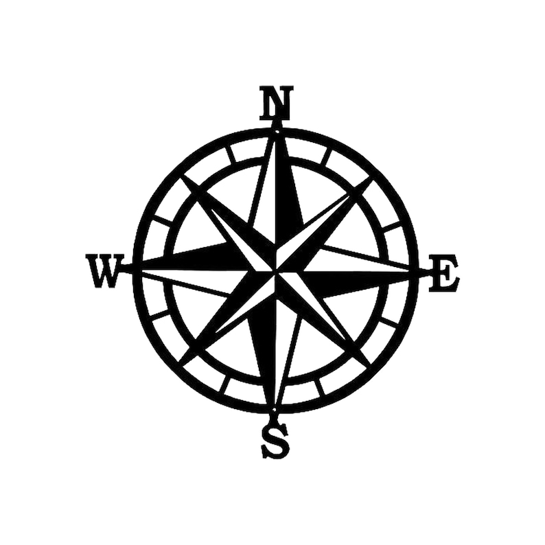 North Star Compass Metal Wall Art Etsy UK