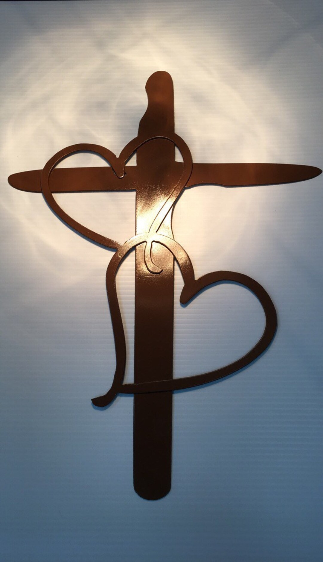 Hearts and Cross Metal Art - Etsy