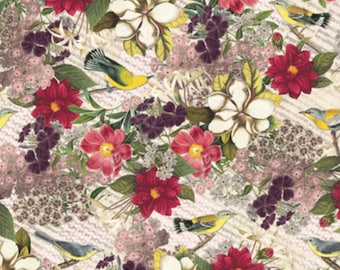 Botanical Gift Wrap Tissue Paper-5 Large Sheets 20" by 30" Multi-colored