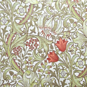 Set di 3 unità di tovaglioli di carta per l'arte del decoupage / artigianato con fazzoletti di carta / motivo botanico floreale verde di William Morris Art A101