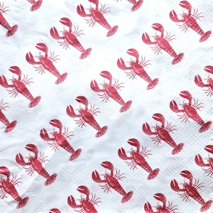 Lobster Paper Napkins for Decoupage | Set of 3