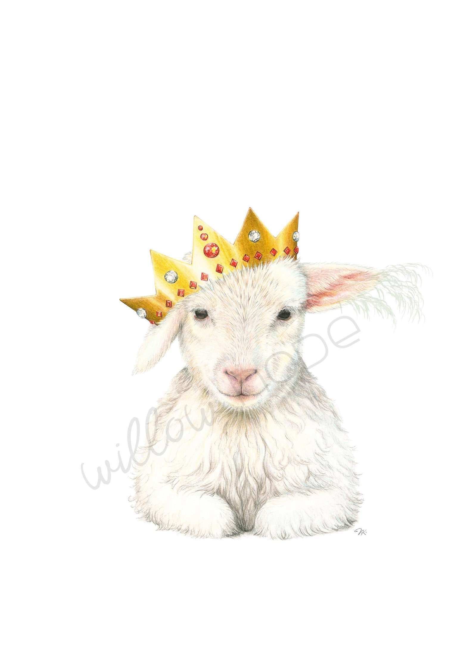 Nursery Fine Art Animal Prints Baby Lion Cub With Crown Etsy