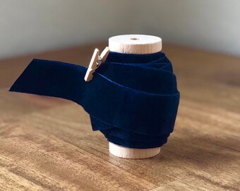 Navy Blue Velvet Ribbon, 1" Wide, Gift Wrapping