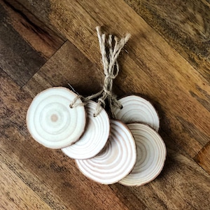 Round Wood Gift Tags,Gift Tags With Twine,Wood Disc Ornament,Wood Tags For Wedding,Wood Hang Tags,Rustic Tags,Unfinished Wood Ornament