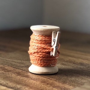 Orange Twine,Twine with Gold, Twine for Wrapping Soap, Twine Spool,Twine for Rosaries,Twine for Gift Wrapping,Twine Roll Orange,Twine Gold