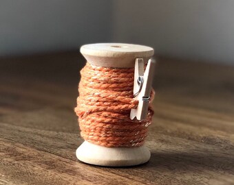 Cordel naranja con purpurina dorada, cordel para envolver regalos, 20 pies
