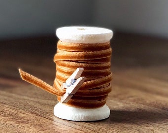 Burnt Orange Velvet Ribbon Spool, Thin 1/8" Ribbon, 15ft