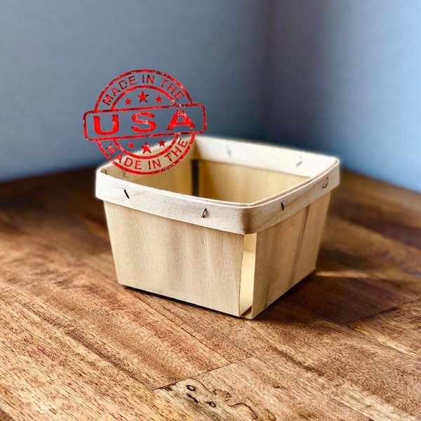 Wood Basket,Empty Gift Basket,Treat Box,Berry Basket,Berry Basket Pint,Wood Berry Basket,Pint Favor Basket,Rustic Wedding,Wooden Gift Basket