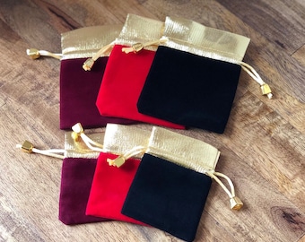 Empty Velvet Gift Bags - Drawstring Bag