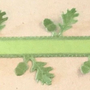 Rustic Ribbon, Woodland Ribbon, Leaf Ribbon Green, Acorn Ribbon, Green Leaf Trim, Ribbon Spool, Ribbon for Invitations, Wood Spool Ribbon image 2