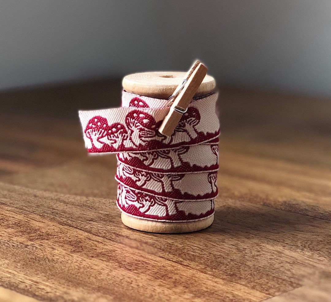 Embroidered Ribbon Trim, Mushroom Ribbon,double Sided Embroidery