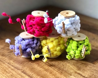 Easter Wired Ribbon - Pom Pom Garland - 15ft (5yds)