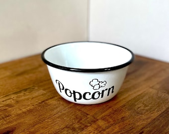 Enamel Popcorn Bowl  - 7”x7”x3.5”