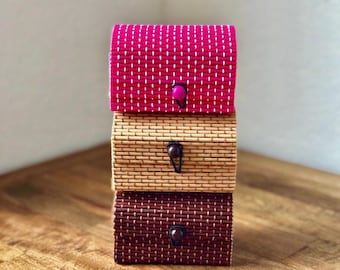Cajas de regalo de bambú, caja de madera con tapa, juego de 5