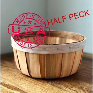 Lege geschenkmand, appelmand, korenmaatmand, ronde mand, fruitmandhout, boomgaardmand, halve pikmand, houten fruitmanden, houten mand