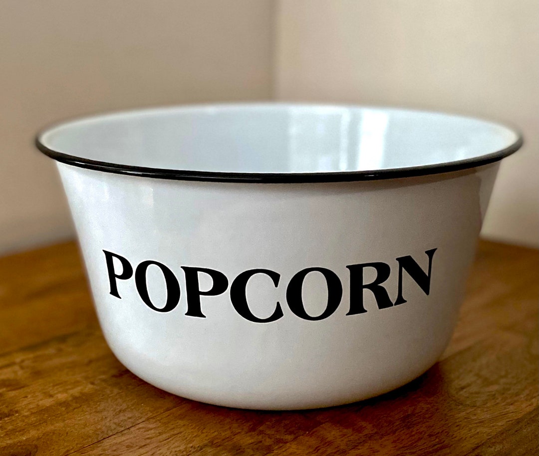 Enamel Popcorn Bowl Large Popcorn Bowl 10x10x5 Etsy