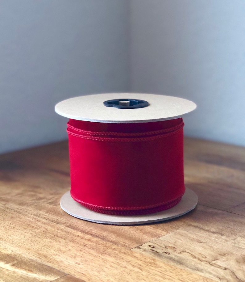 Bulk Red Velvet RibbonWide Velvet Ribbon WiredWide Velvet Etsy