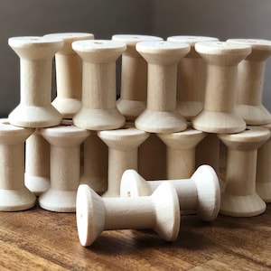 Wood Spools,Spools,Spools for Ribbon,Unfinished Spools, Empty Spools, Spools for Storage,Wood Bobbins,Wood Bobbin Spools,Wooden Spools