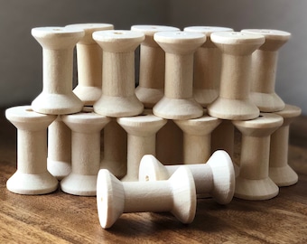 Wood Spools,Spools,Spools for Ribbon,Unfinished Spools, Empty Spools, Spools for Storage,Wood Bobbins,Wood Bobbin Spools,Wooden Spools