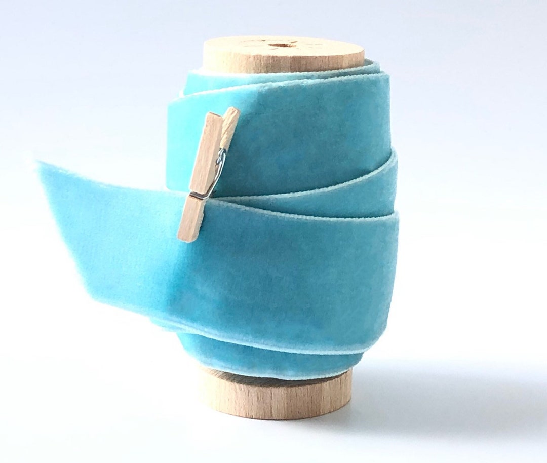 Blue Velvet Ribbonsky Blue Ribbonribbon Spoolwide Velvet - Etsy