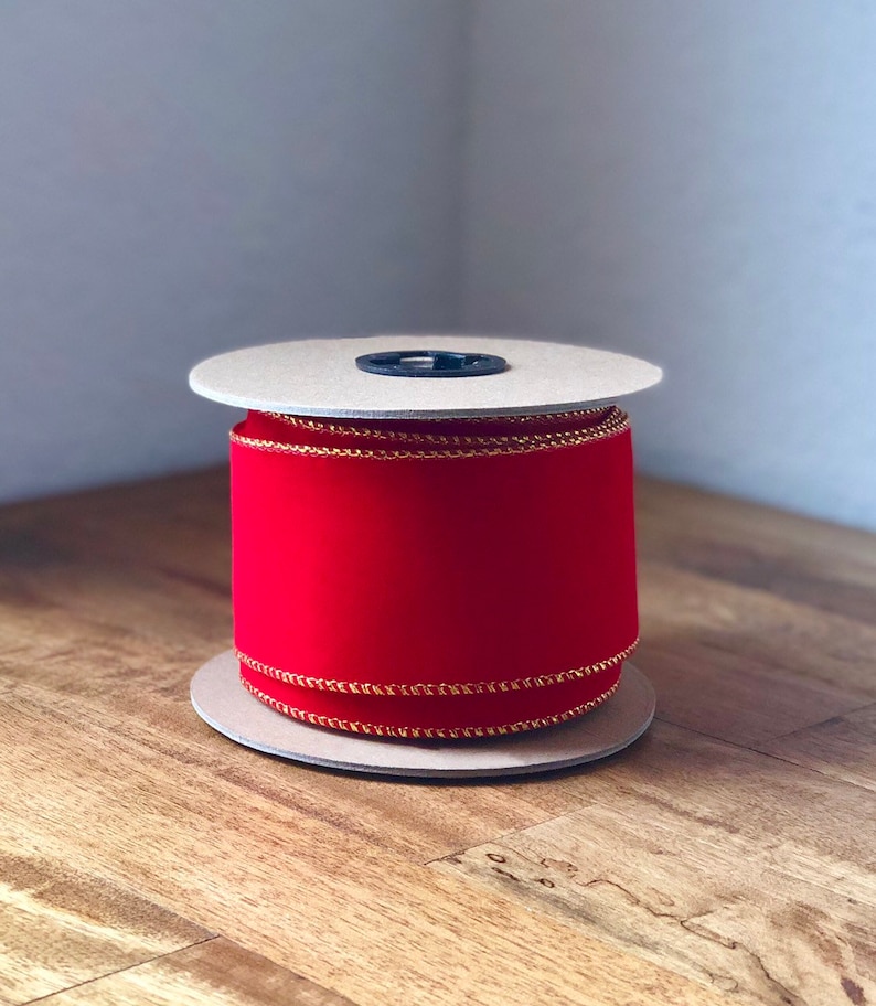 Bulk Red Velvet RibbonWide Velvet Ribbon WiredWide Velvet Etsy
