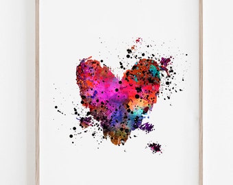 Modernes Herz Print Etsy