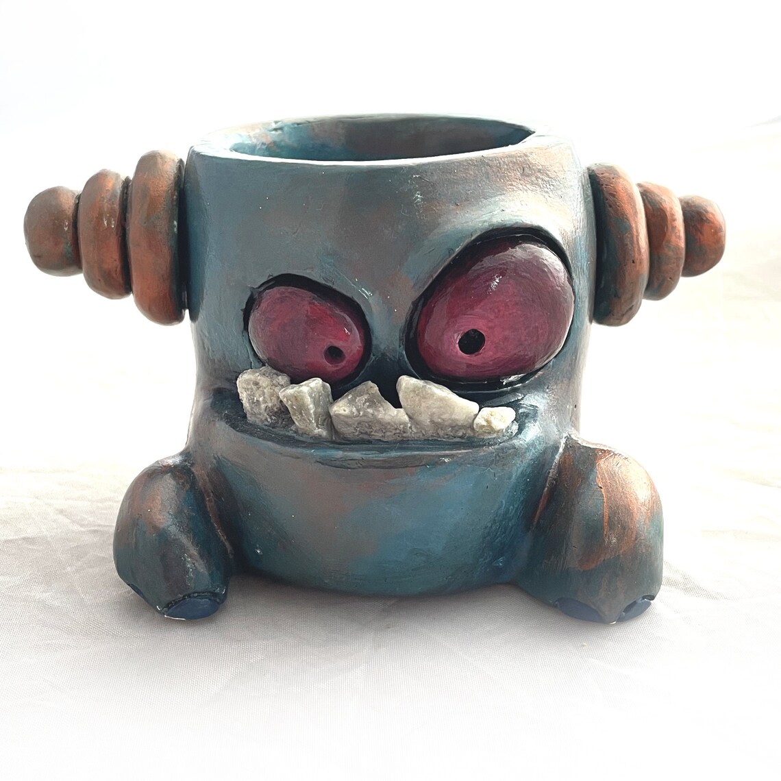 Monster Pot Planter Flower pot head Air Plant Handpoured Etsy